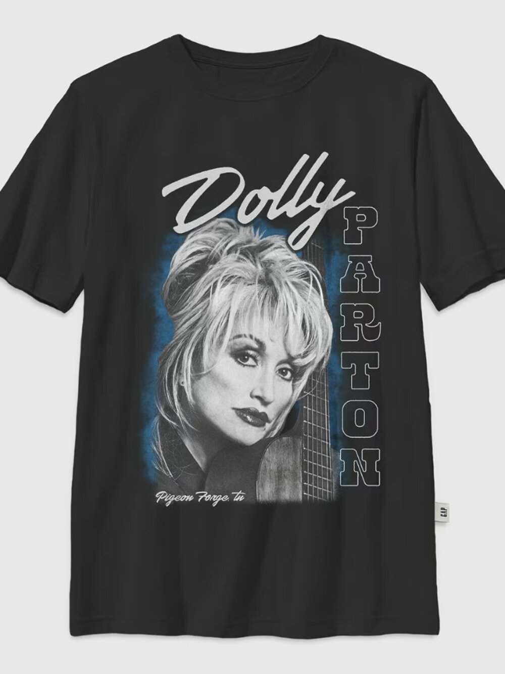 Kids Dolly Parton Guitar Portrait Graphic T-Shirt